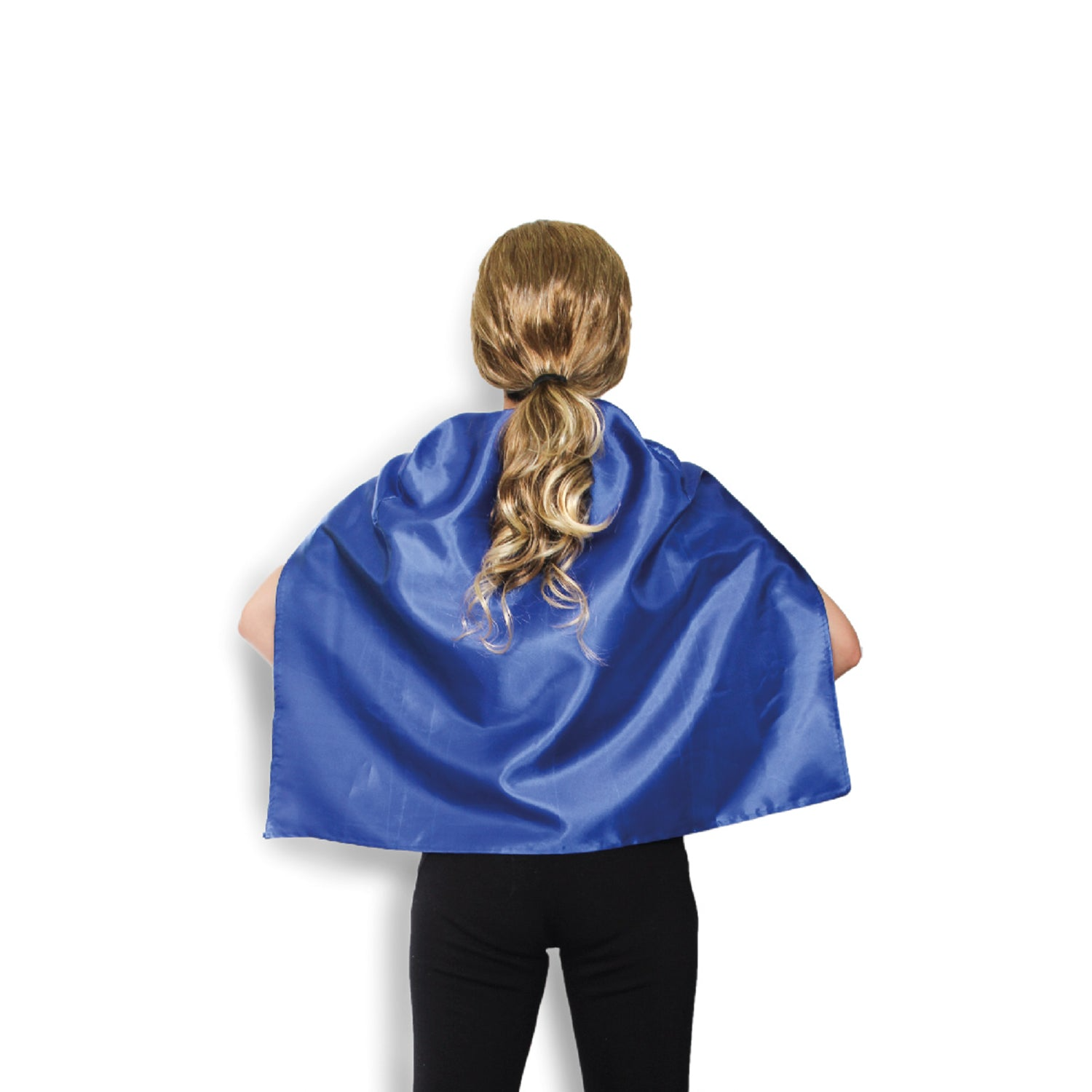 V563-12181-BLU-202507251125-00 SHORT CAPE Kids Childrens Party Costume Vampire Coat School Team Colours - Blue - Image 1