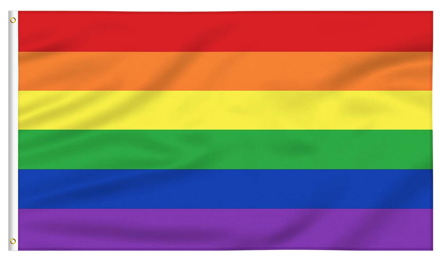 V563-13250-184591-00 DELUXE RAINBOW GAY PRIDE FLAG Outdoor Banner 150x90cm 3x5ft with Metal Eyelets - Image 1