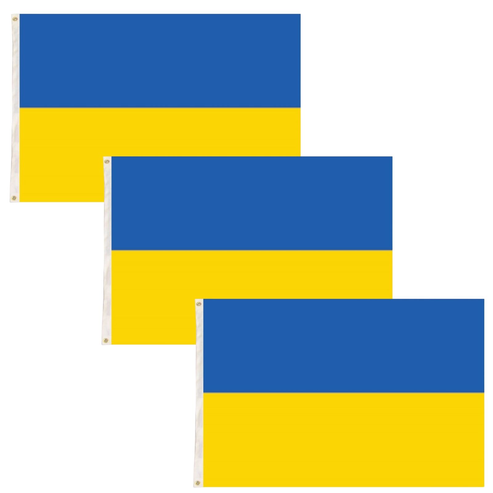 V563-13295_3X-215492-00 3x Ukraine Country Flag Ukrainian Heavy Duty with Metal Eyelets - 150cm x 90cm - Image 1