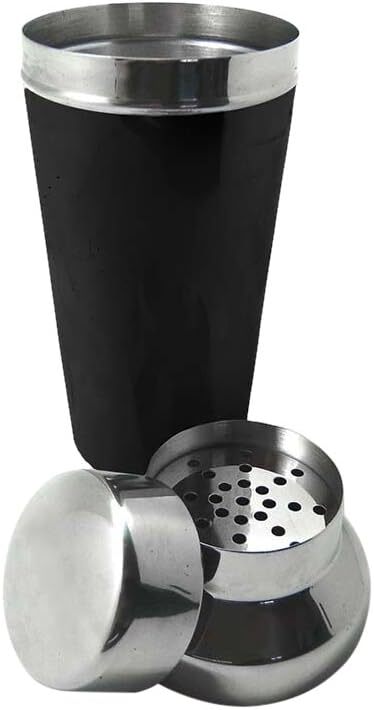 V563-13645-197239-00 700ml Vin Bouquet Cocktail Shaker Shaker with Strainer in Silver/Black - Image 1