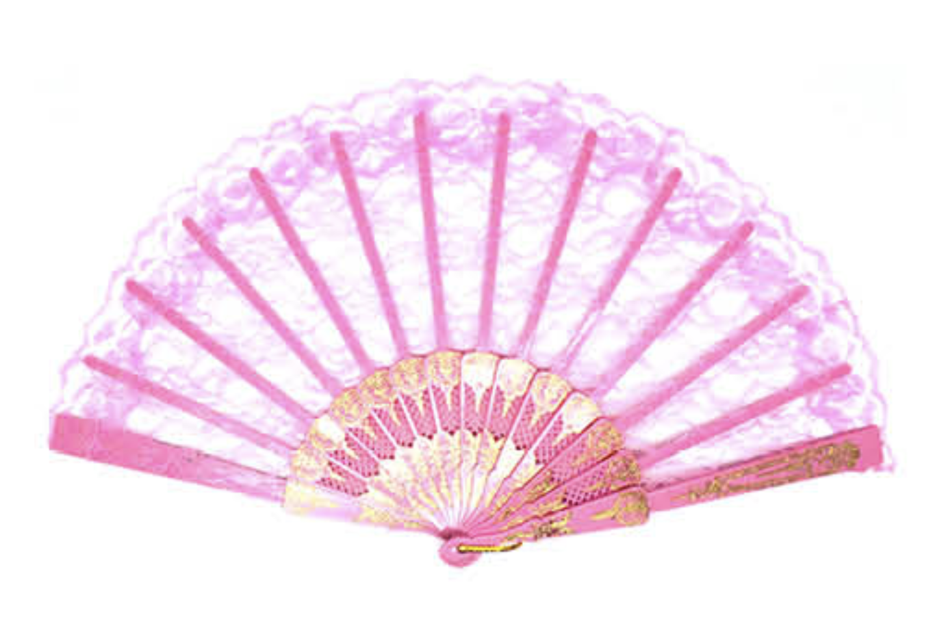 V563-13700-LPNK-202503052135-00 LACE FAN Hand Folding Wedding Party Bridal Spanish Costume Accessory - Light Pink - Image 1