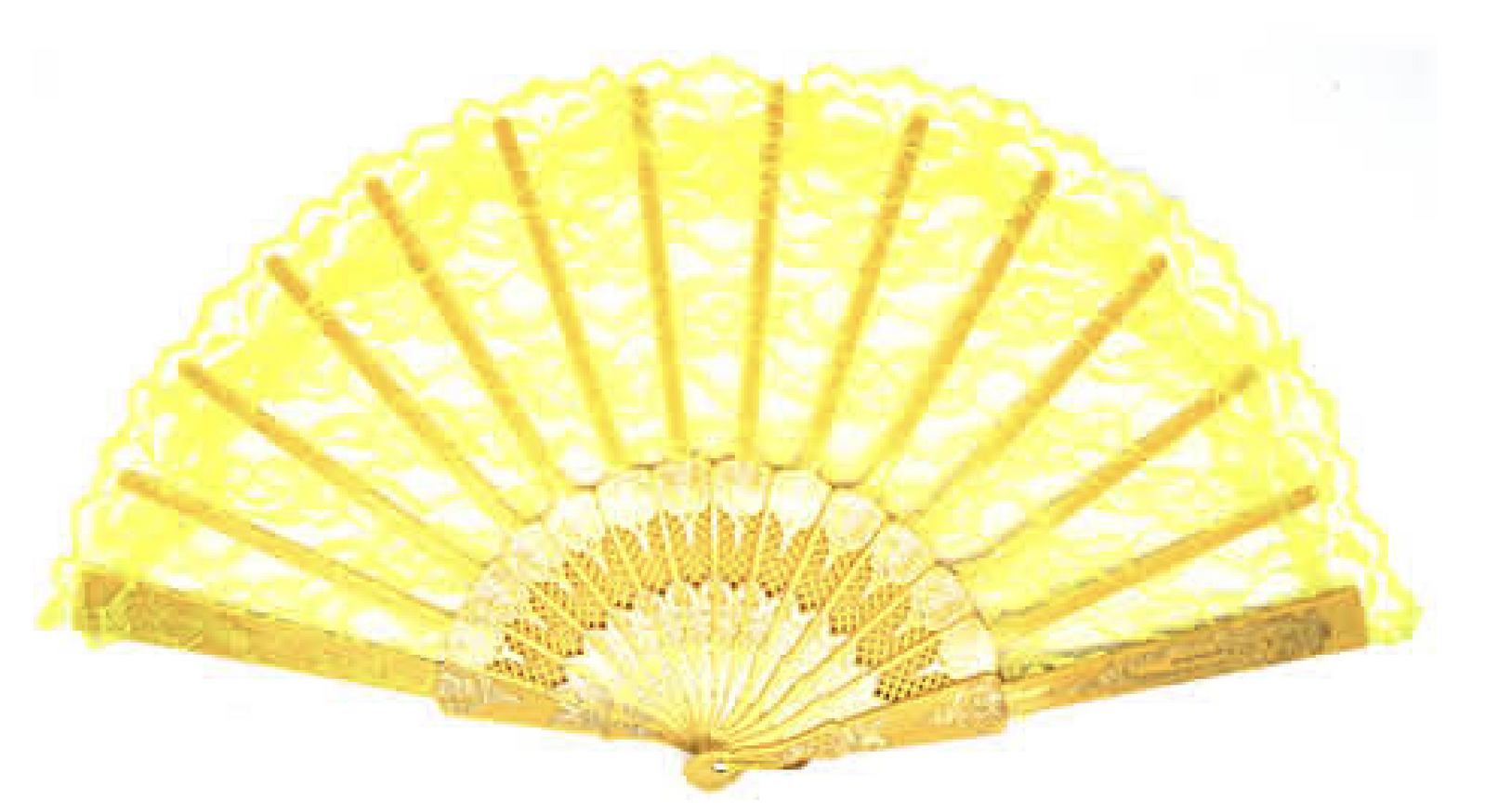 V563-13700-YLW-202503052145-00 LACE FAN Hand Folding Wedding Party Bridal Spanish Costume Accessory - Yellow - Image 1