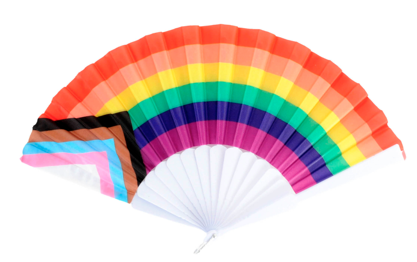 V563-13757-1PC-197215-00 1x Rainbow Gay Pride Fabric Cooling Fan LGBTQ - Image 1