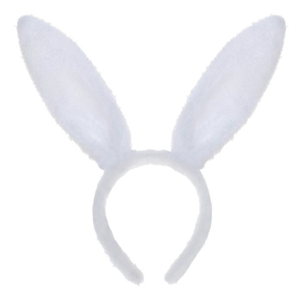 V563-14745-WHT-184553-00 BUNNY EARS HEADBAND Hairband Easter Costume Party Accessory Fancy Dress - Image 1