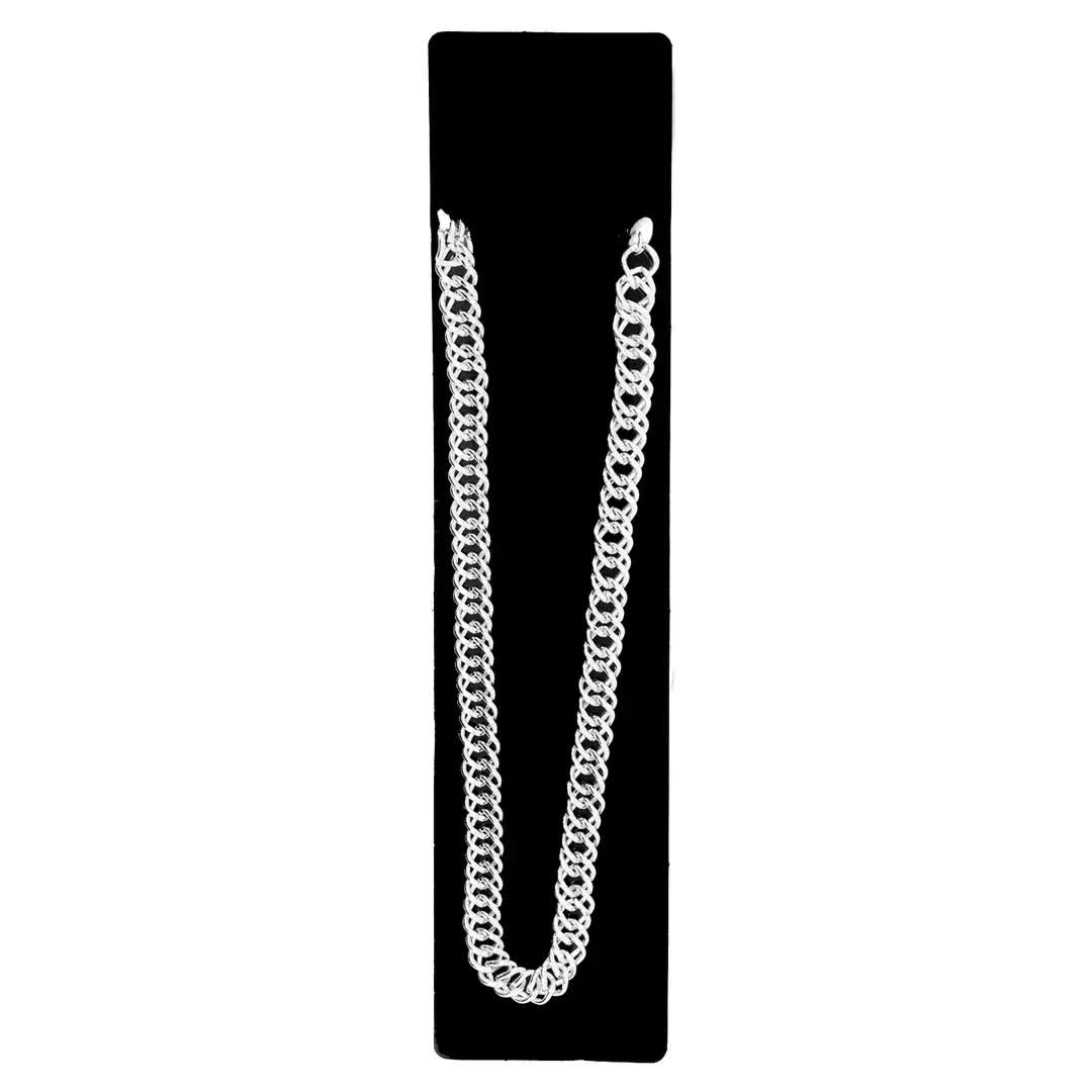 V563-15800-SILVER-202504011218-00 BIG NECKLACE 50cm Pimp Costume Party Fancy Dress Gangster Chain Jewellery - Silver - Image 1