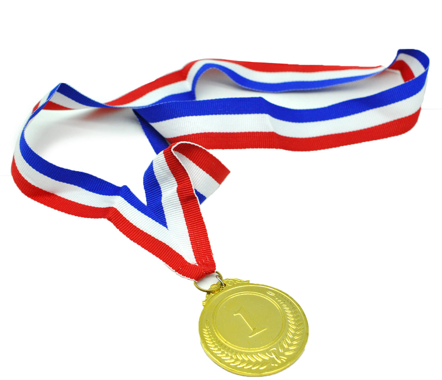 V563-17699-01-185118-00 1st METAL GOLD WINNER MEDALS Sports Day School 46cm Ribbon Olympics - Image 1