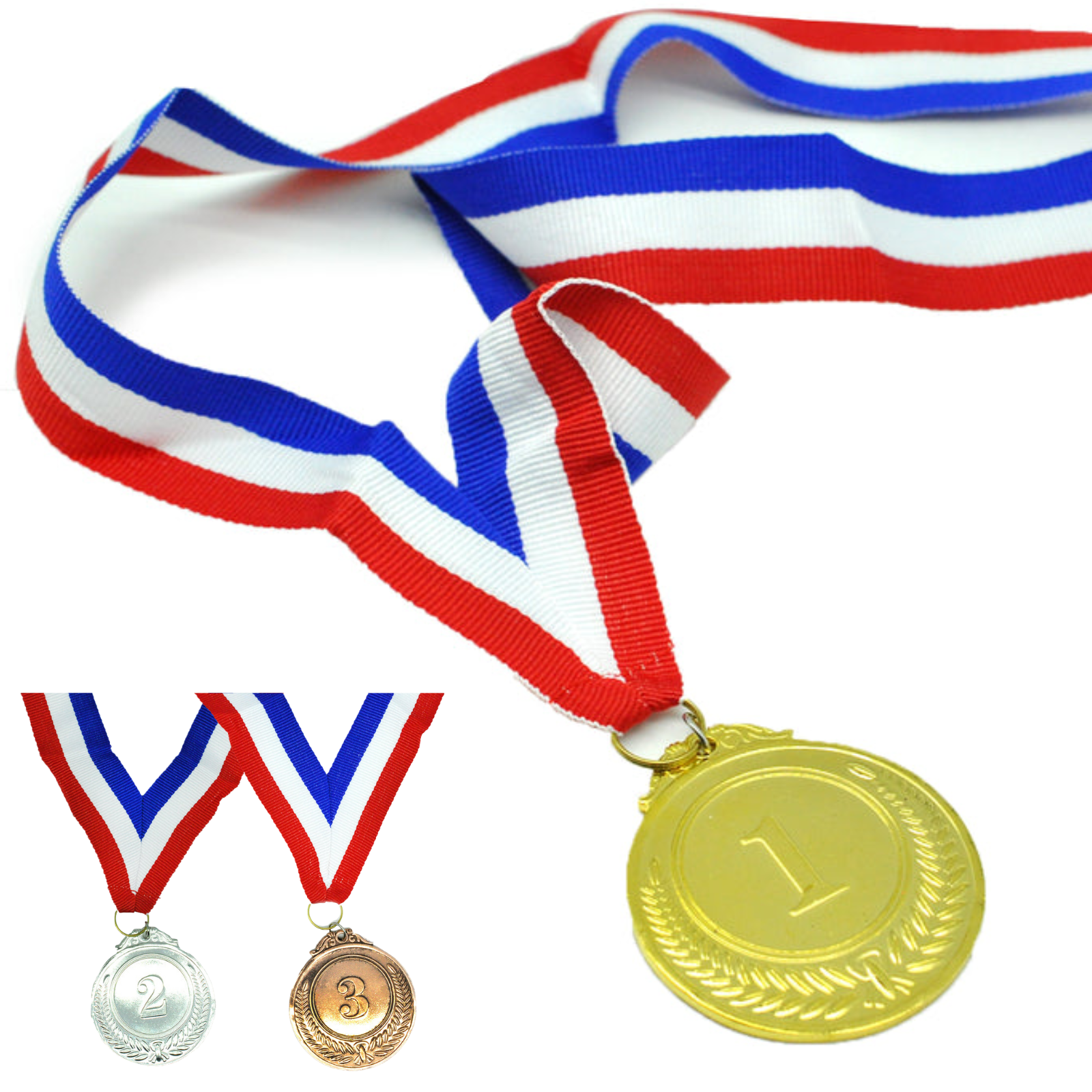 V563-17699-202502270911-00 Set of 3 Gold Silver Bronze Medals Sports Day Awards School Events Olympics Parties - Image 1