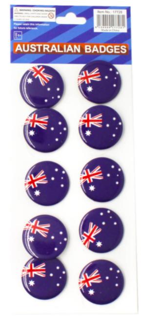 V563-17728-185732-00 Australian Flag Badges 10 pieces Aussie Enamel Tie Pin Anzac Day Brooch - Image 1