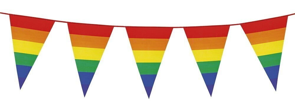 V563-18033-1PK-184637-00 3.6m RAINBOW BUNTING FLAG Party Banner Birthday Triangle Flags Decor Pride - Image 1