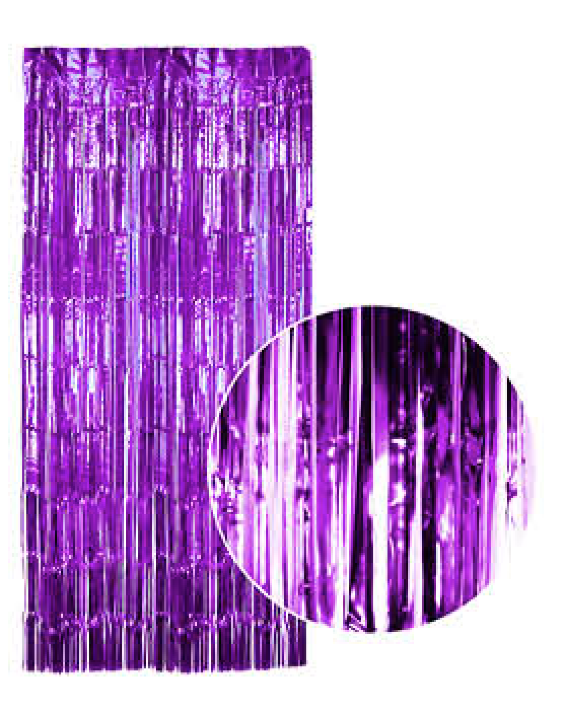 V563-19850-PUR-184968-00 Tinsel Curtain Foil Metallic Fringe Backdrop Party Door Decorations - (200cm x 100cm) - Purple - Image 1