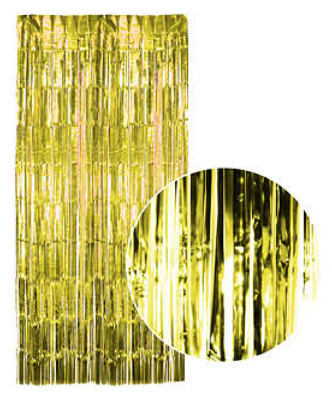 V563-19850-YLWGLD-184976-00 Tinsel Curtain Foil Metallic Fringe Backdrop Party Door Decorations - (200cm x 100cm) - Yellow/Gold - Image 1
