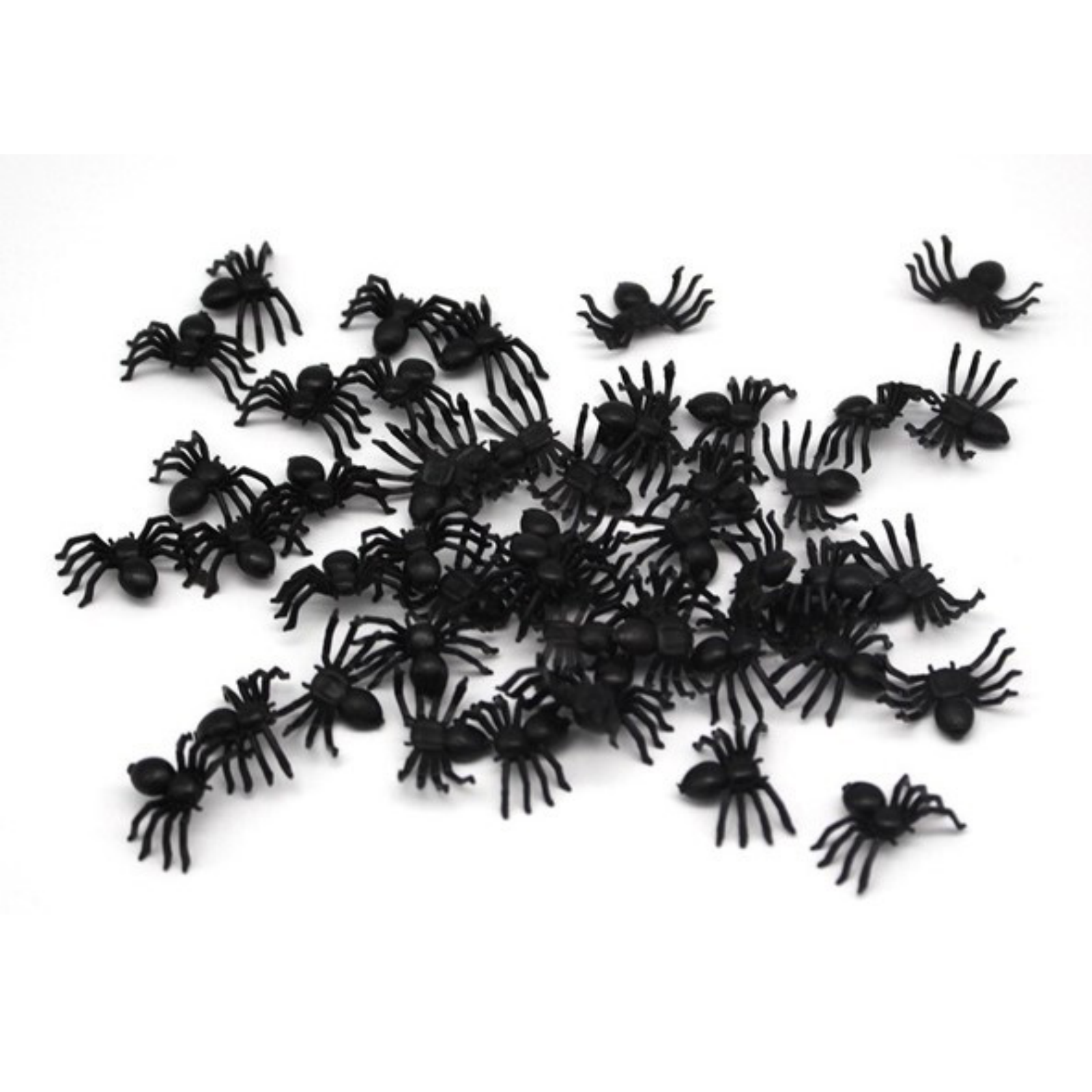 V563-20270-4PACKS-184699-00 MINI FAKE SPIDERS Trick Halloween Scary Arachnids Joke Prank Small Gag Toy Bug - Image 1