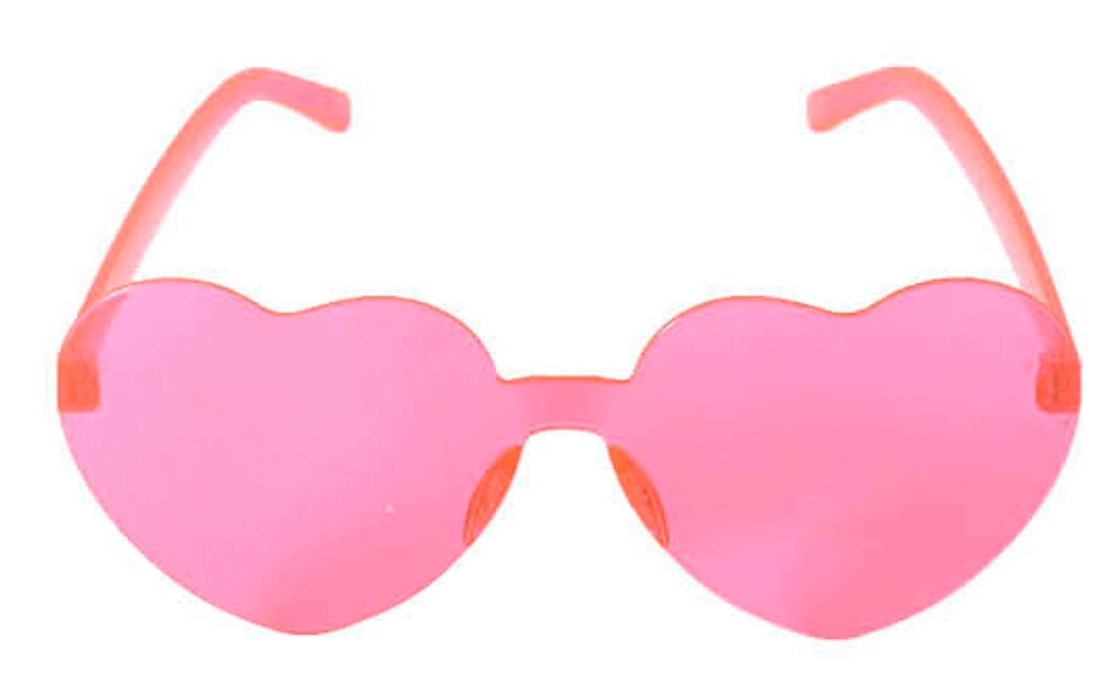 V563-21159-03-197217-00 Heart Sun Glasses Metal Frame Costume - Pink - Image 1