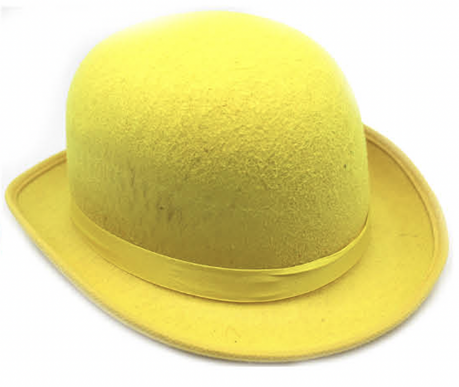 V563-21210-YELLOW-202503051515-00 BOWLER HAT Party Vintage Costume Derby Felt Dance Halloween in Yellow - Image 1