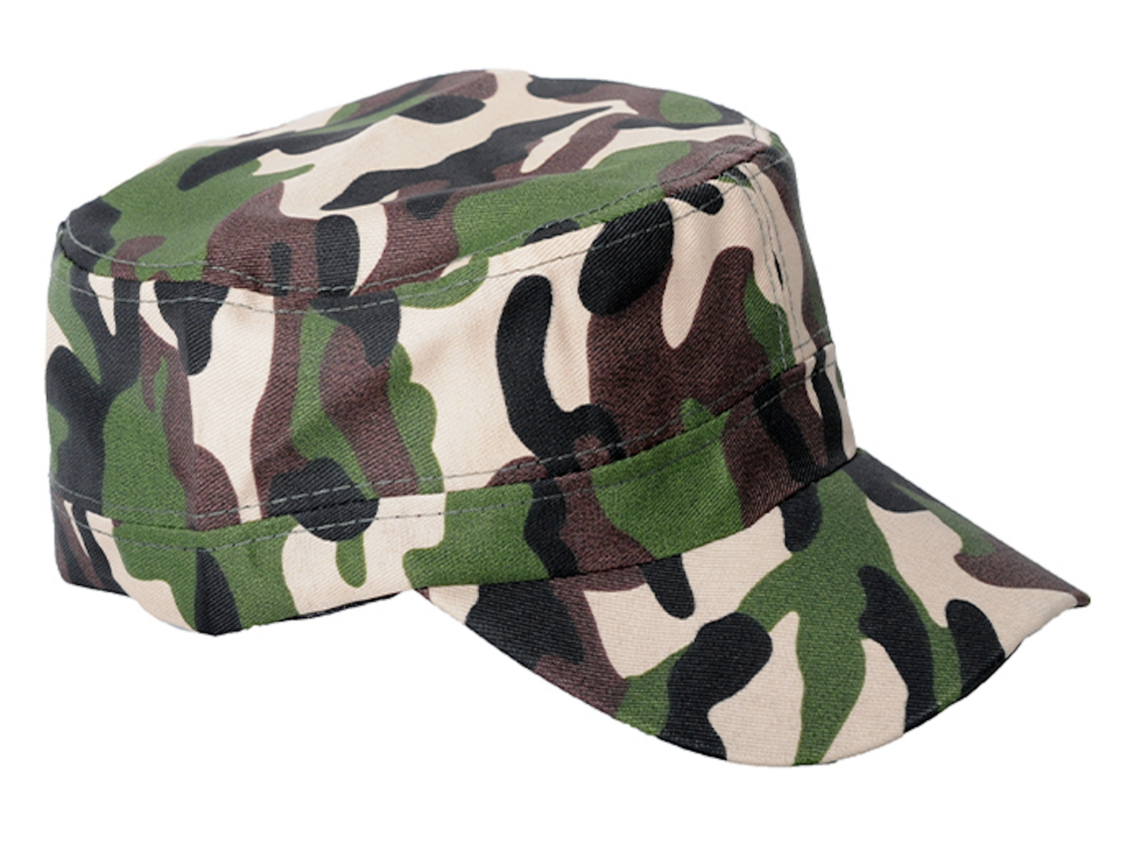 V563-21231-08_CAMO-185738-00 Mens Army Cap Hat Cadet Castro Military Patrol Baseball Summer Camo Camouflage - Image 1