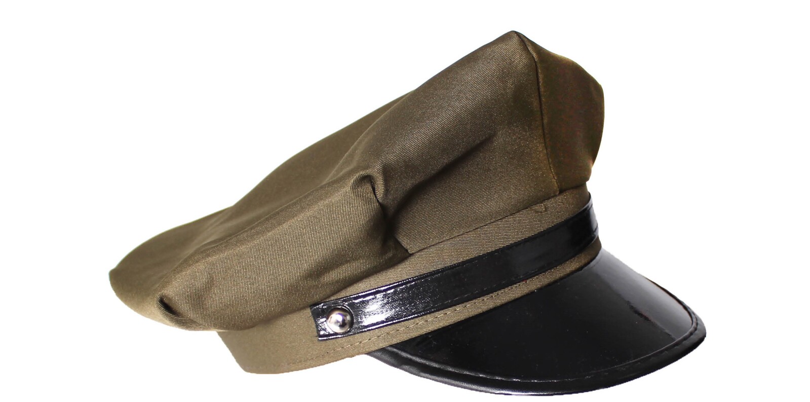 V563-21802-184931-00 Army General WW2 US Air Corps Officer Crusher Party Costume Hat Cap in Military Green - Image 1