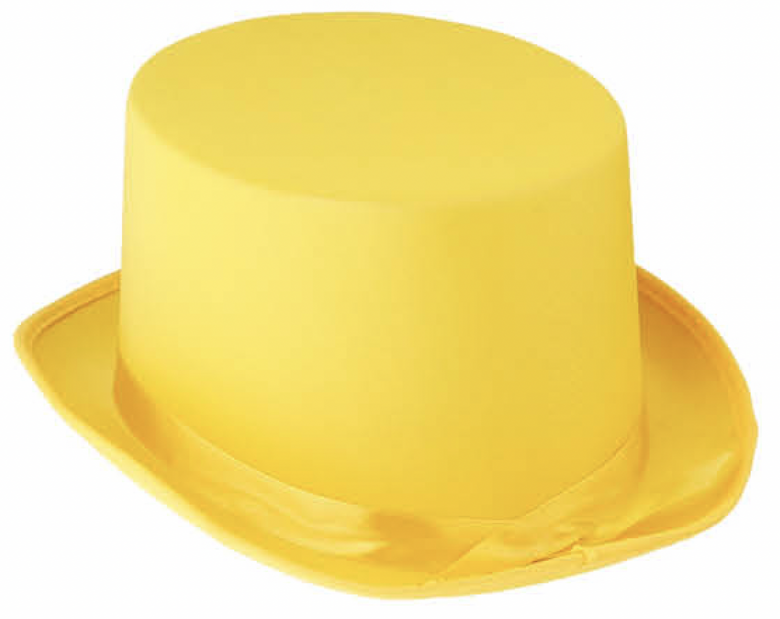 V563-21995-YLW-202503051550-00 SATIN TOP HAT Costume Party Cap Fancy Dress Trilby Fedora One Size - Yellow - Image 1