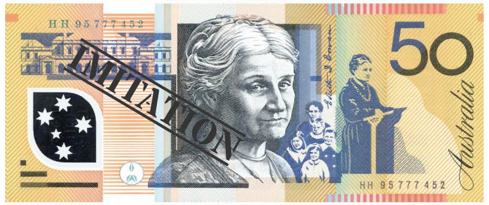 V563-22115-50-197231-00 50 Dollar Australian Souvenir Note Pad Fake AUD Money - 1 Pack of 50 Sheets - Image 1