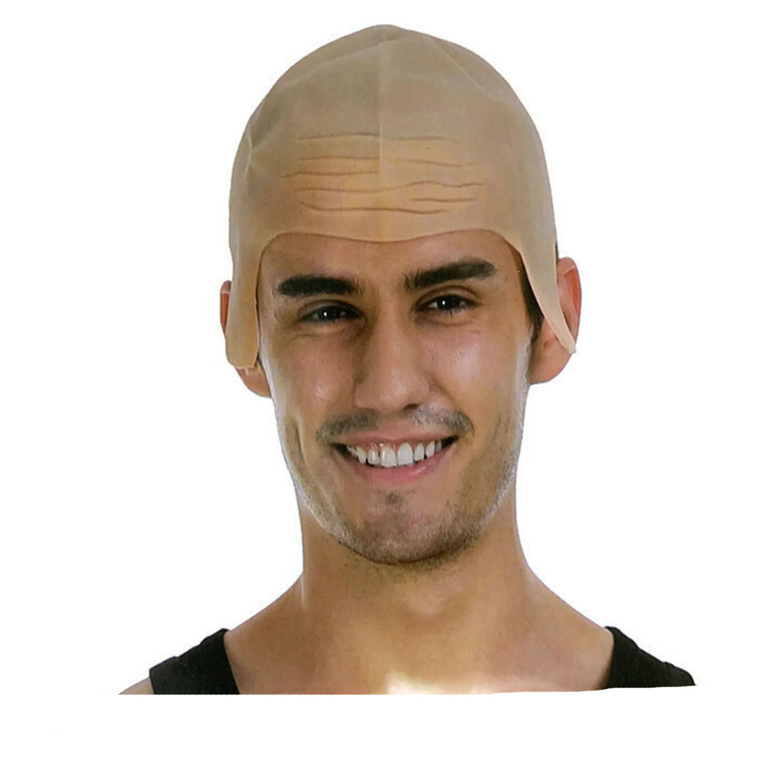 V563-22867-184364-00 Bald Skinhead Wig Cap Costume Rubber Latex Dress Up Party Head Cover - Image 1