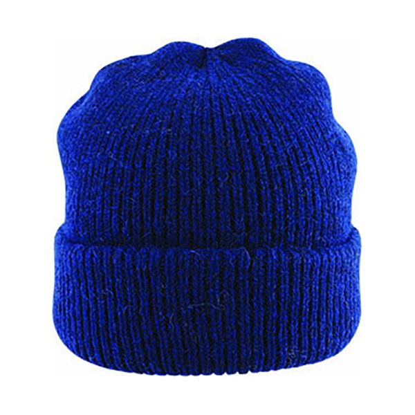 V563-2314-NVY-202503051431-00 Mens Shetland Ragg Wool Beanie Hat Fishermans Rib Winter Knit Ski Pull On - Navy - Image 1