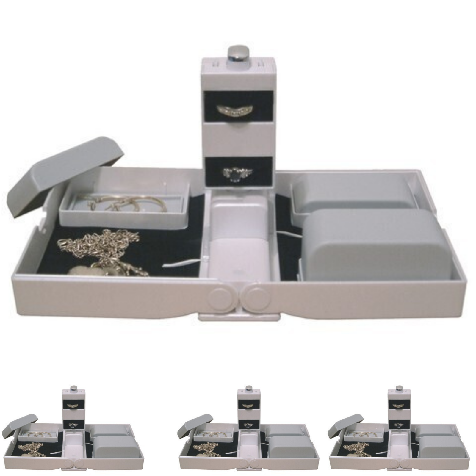 V563-63_502-4PCS-173270-00 4x Earring Necklace Jewellery Case Organizer Display Jewelery Holder Storage Rack - Image 1