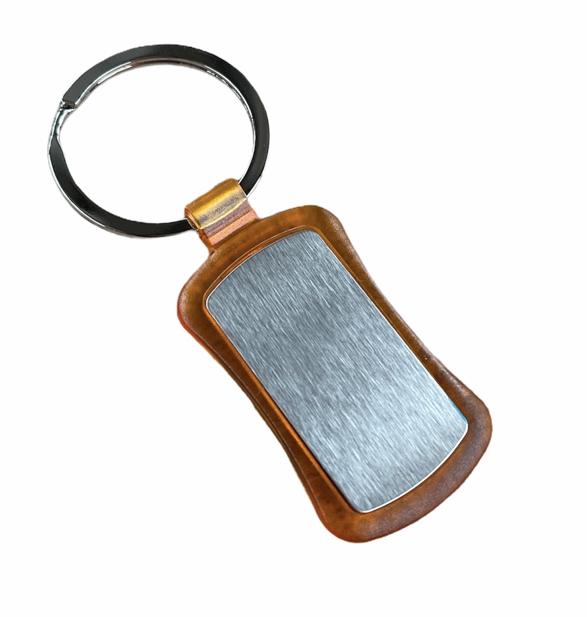 V563-65_007-173166-00 Duo Key Tag Key Ring Keyring School Bag Badge - Orange - Image 1