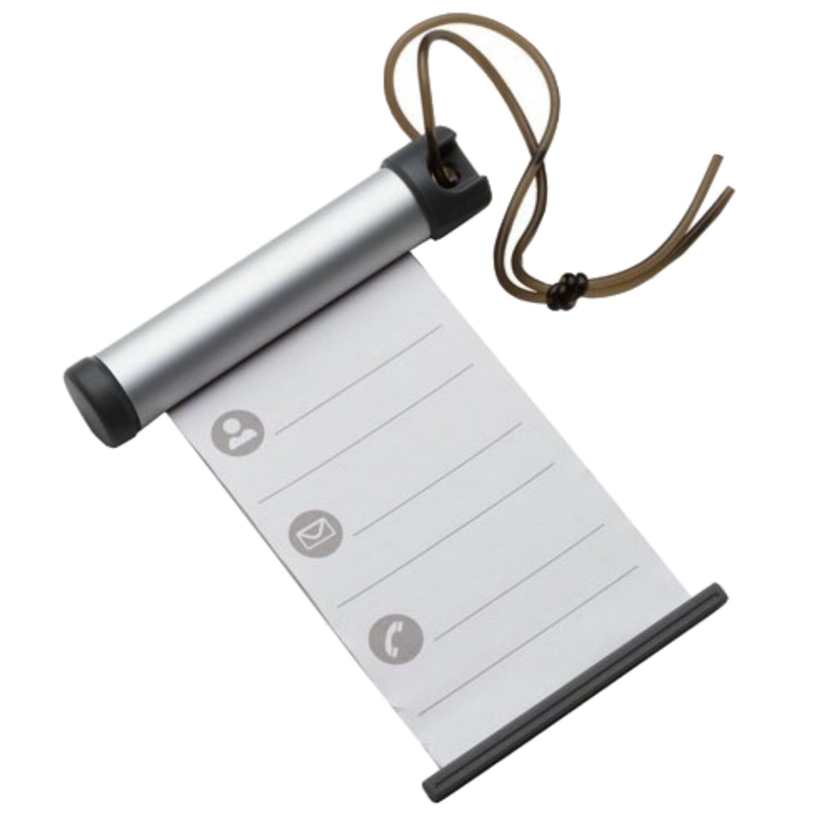 V563-66_788-202506171842-00 Funky Luggage Cylinder Tag Rollout Label for Address Details - Silver/Grey - Image 1