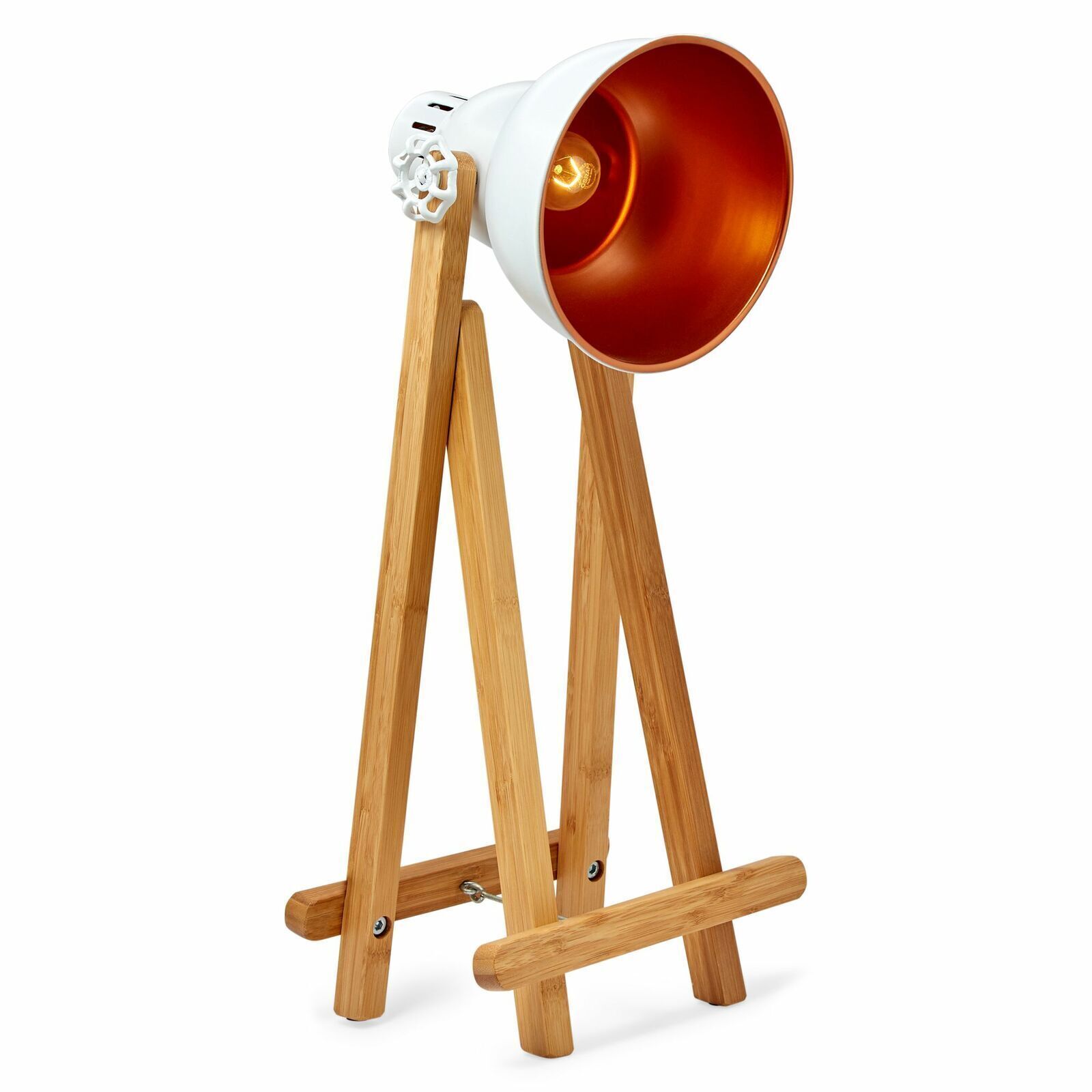 V563-75136-174012-00 61cm Bamboo Easel Table Lamp Modern Scandi Designer Desk Light Bedroom Office - Image 1