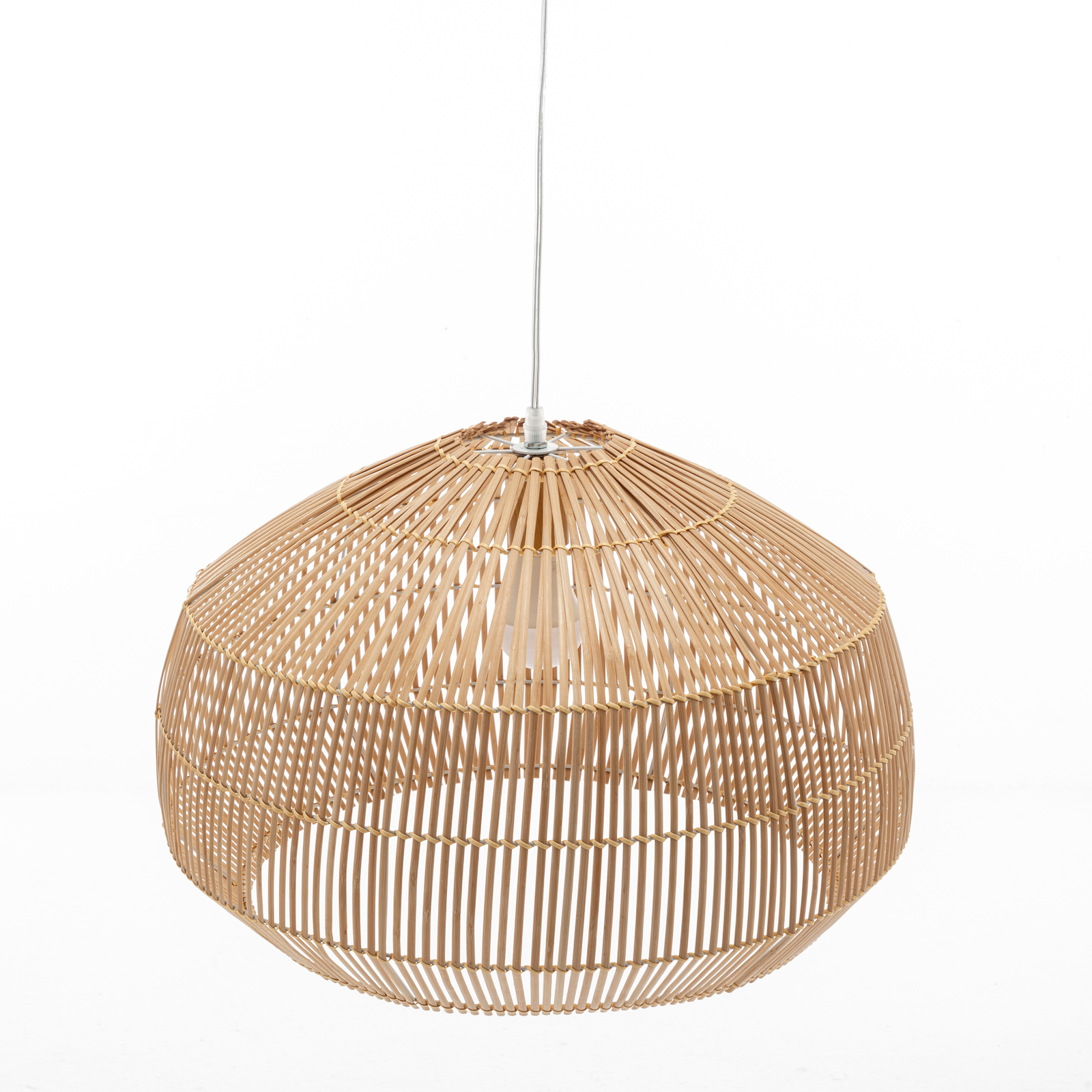 V563-75234-202505071415-00 Solara Sphere Natural Hand-Woven Bamboo Cage Pendant Lamp Light - Image 1