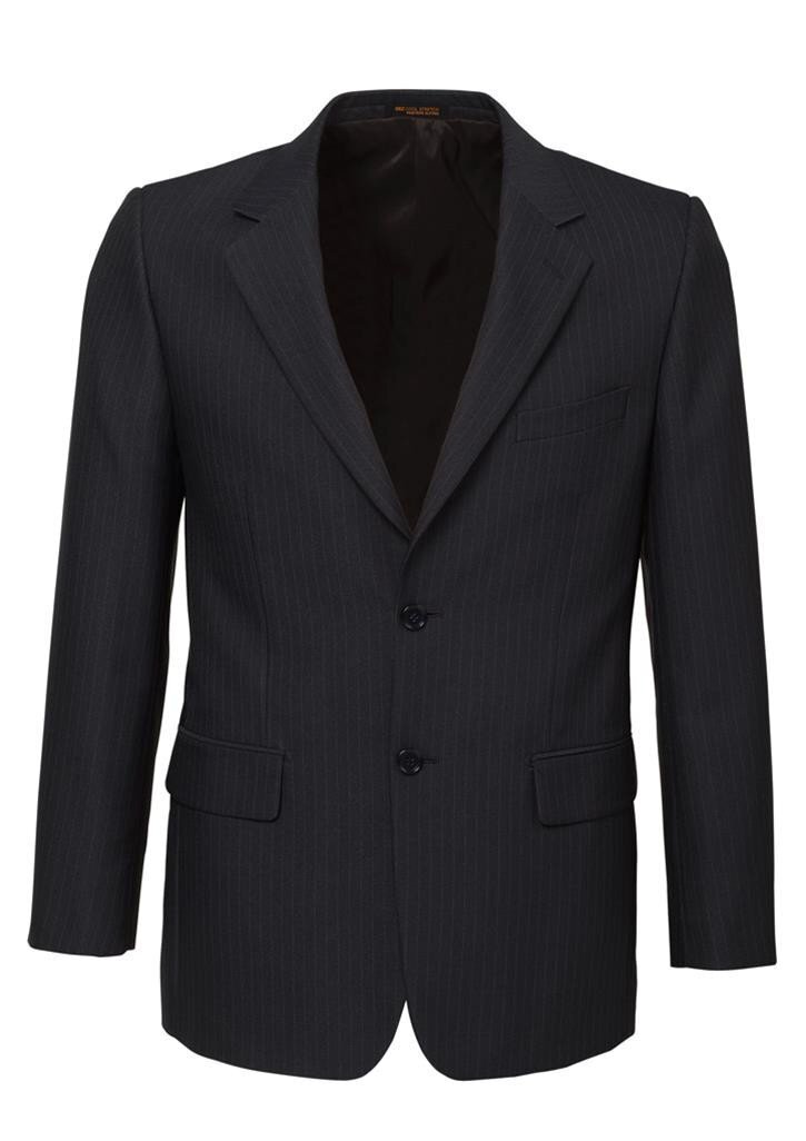 V563-80211-CHARCL-127-202503051935-00 Mens Single Breasted 2 Button Suit Jacket Work Business - Pin Striped - Charcoal - 127 - Image 1