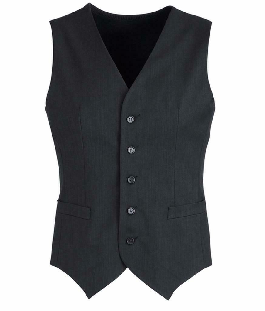 V563-90111-CHARCL-107-202503051505-00 Mens Peaked Vest Waistcoat w/ Knitted Back Suit Formal Wedding Dress Up - Charcoal - 107 - Image 1
