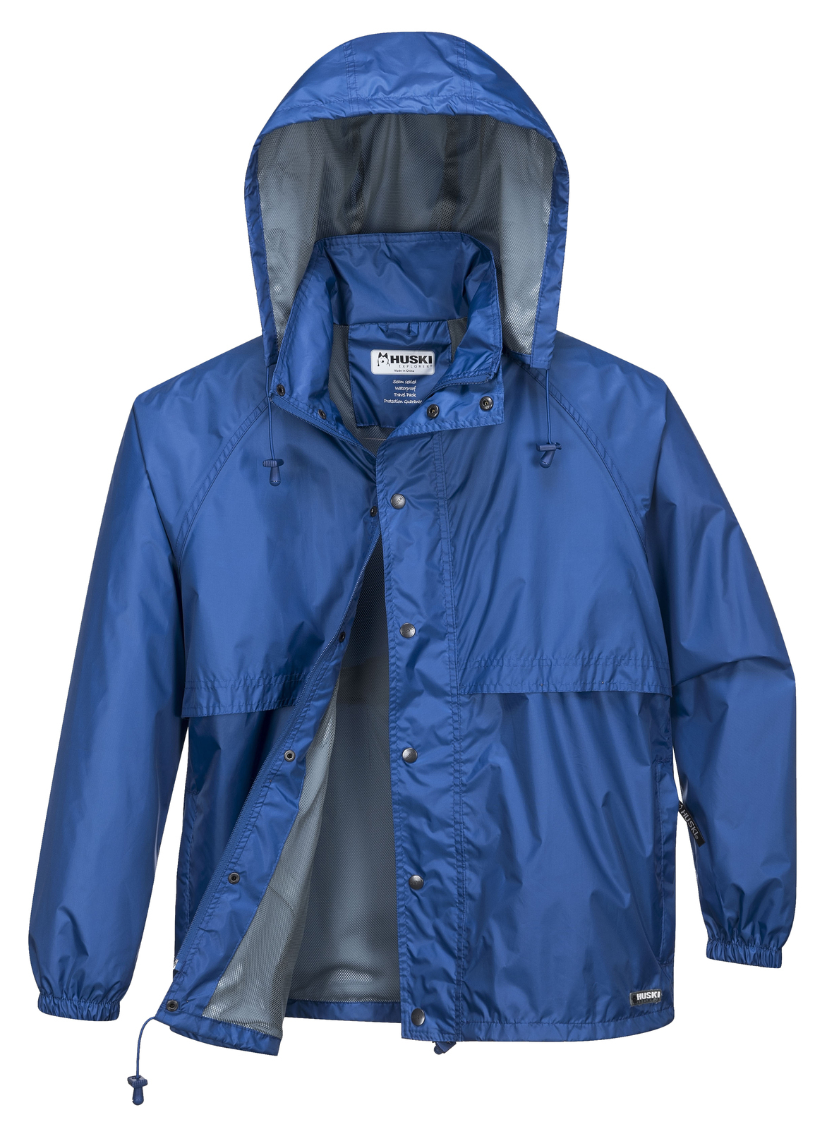 V563-918032-STRATUS-COBL-S-202503051545-00 HUSKI STRATUS RAIN JACKET Waterproof Workwear Concealed Hood Windproof Packable - Cobalt - S - Image 1