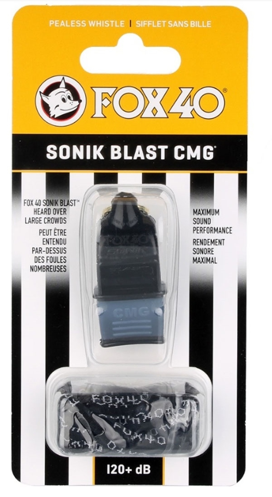 V563-9201-0008-202503261212-00 Fox 40 Sonik Blast CMG Pealess Whistle Outdoor Safety Referee Sports - Black - Image 1