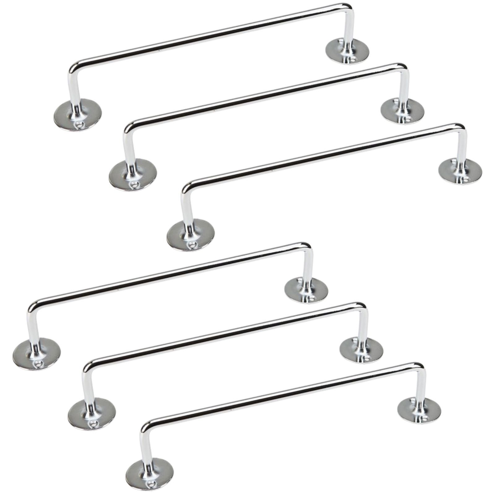 V563-9310346000468-6PCS-202503200936-00 6x 460mm Chrome Tea Towel Rail Stainless Steel Holder Rack - Image 1