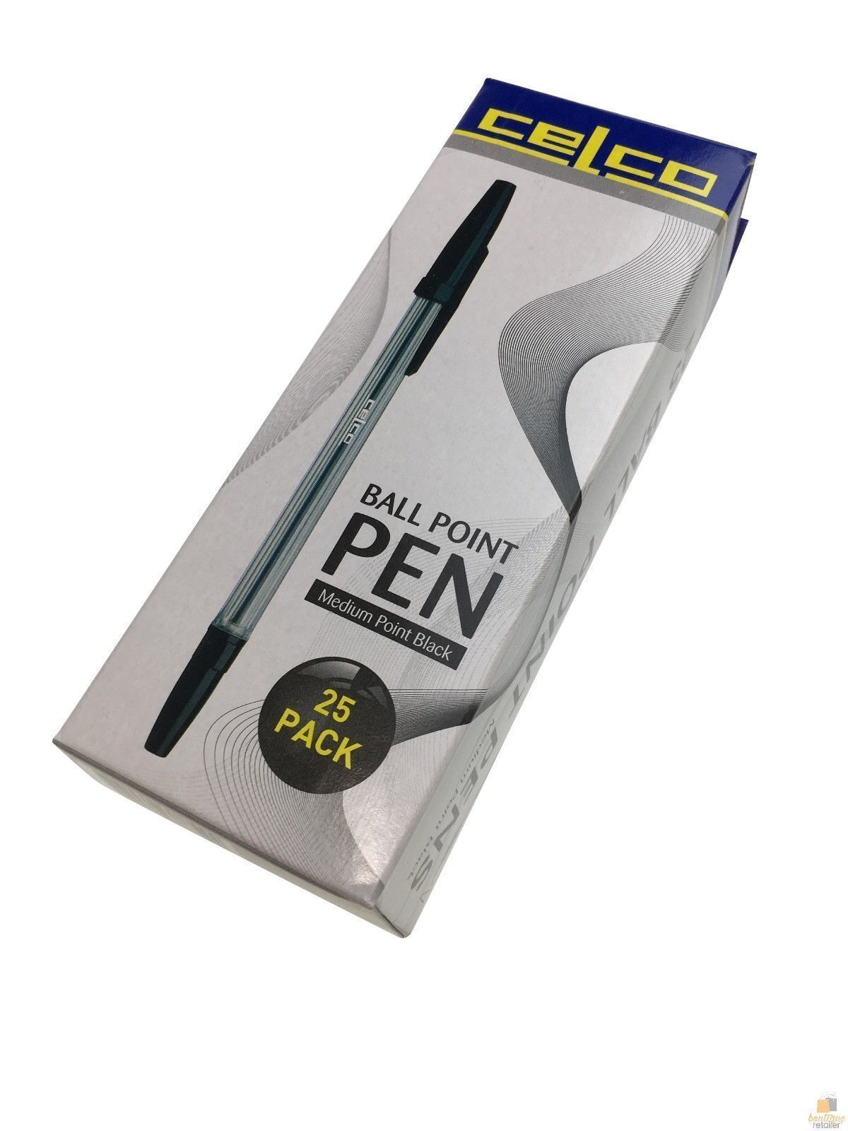 V563-9311960378544-197221-00 25pcs CELCO Pens Ball Medium Point Office Stationary School Pen - Black - Image 1