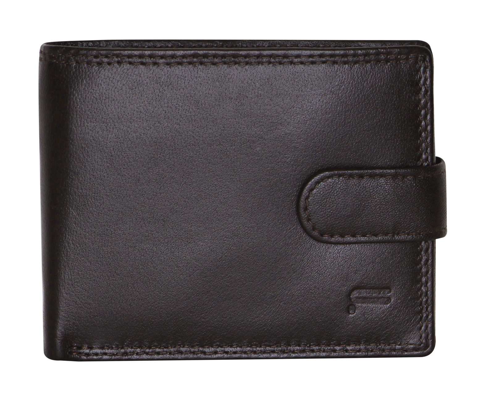 V563-A2014L-BROWN-167443-00 Futura Mens RFID Leather Coin Fold Over Wallet - Brown - Image 1