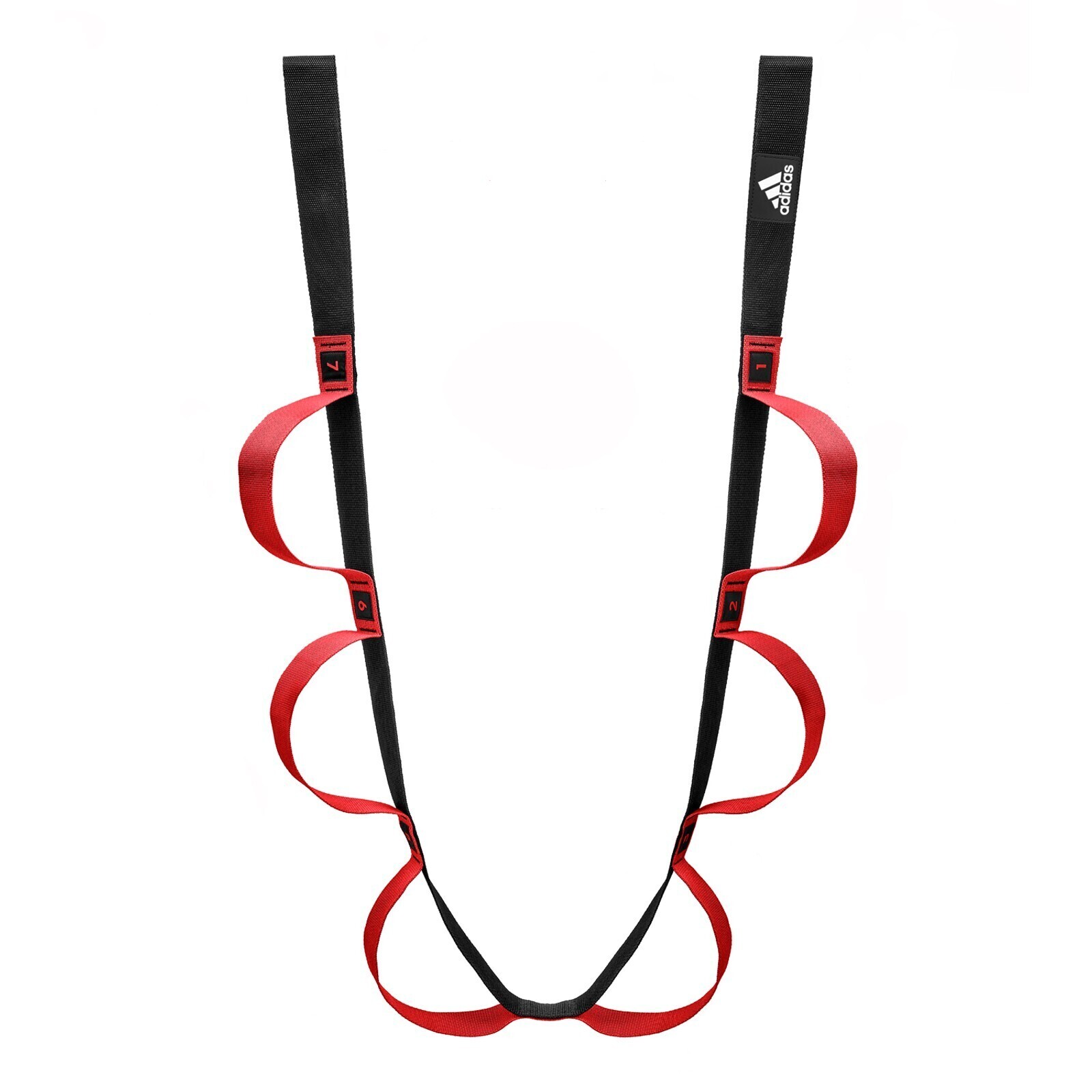 V563-ADTB-10608-149392-00 Adidas Stretch Assist Band Looped Warm Up Warmup Pre-Workout - Red/Black - Image 1