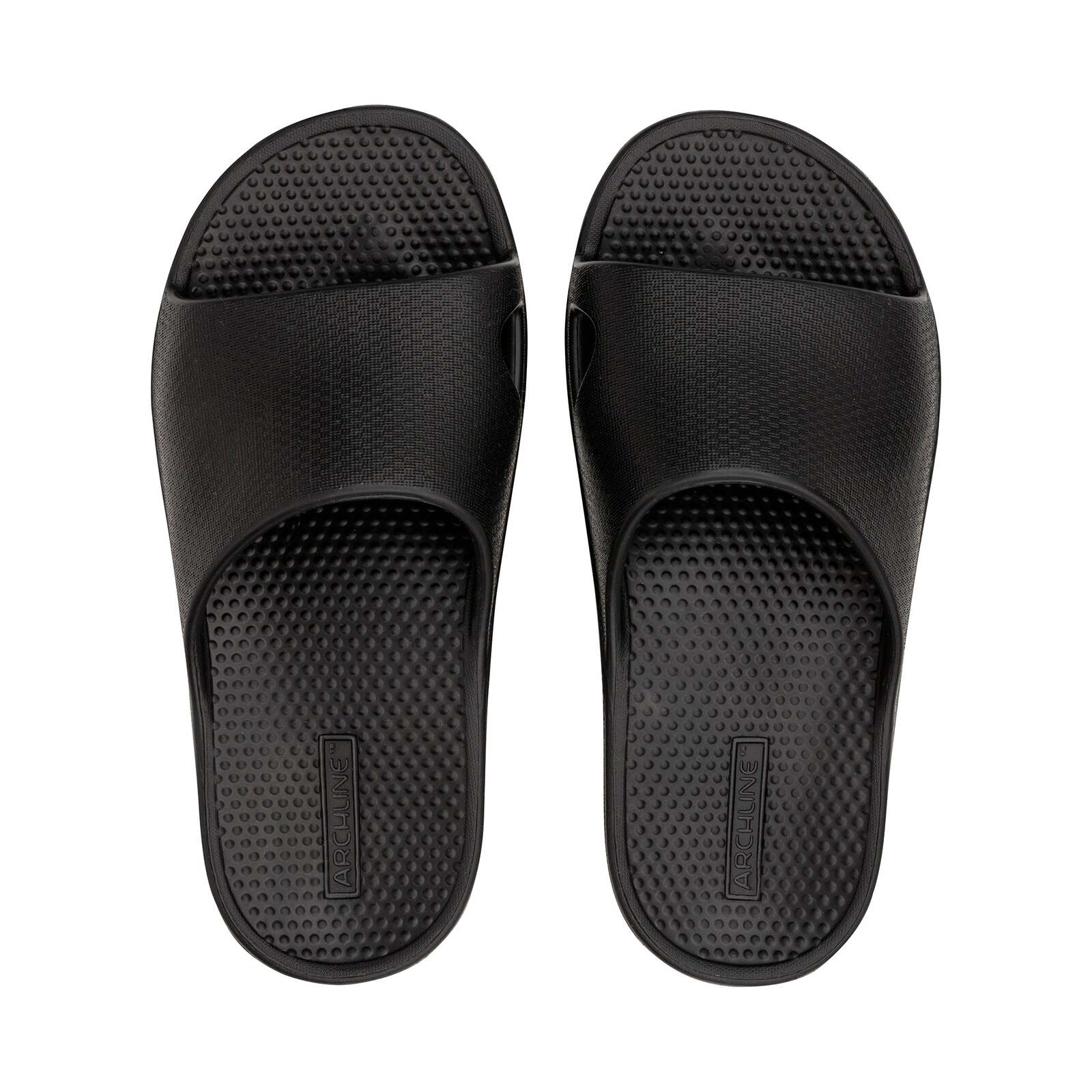 V563-AHS00100-45-149937-00 Archline Rebound Orthotic Slides Flip Flop Thongs Slip On Arch Support - Black - Euro 45 - Image 1