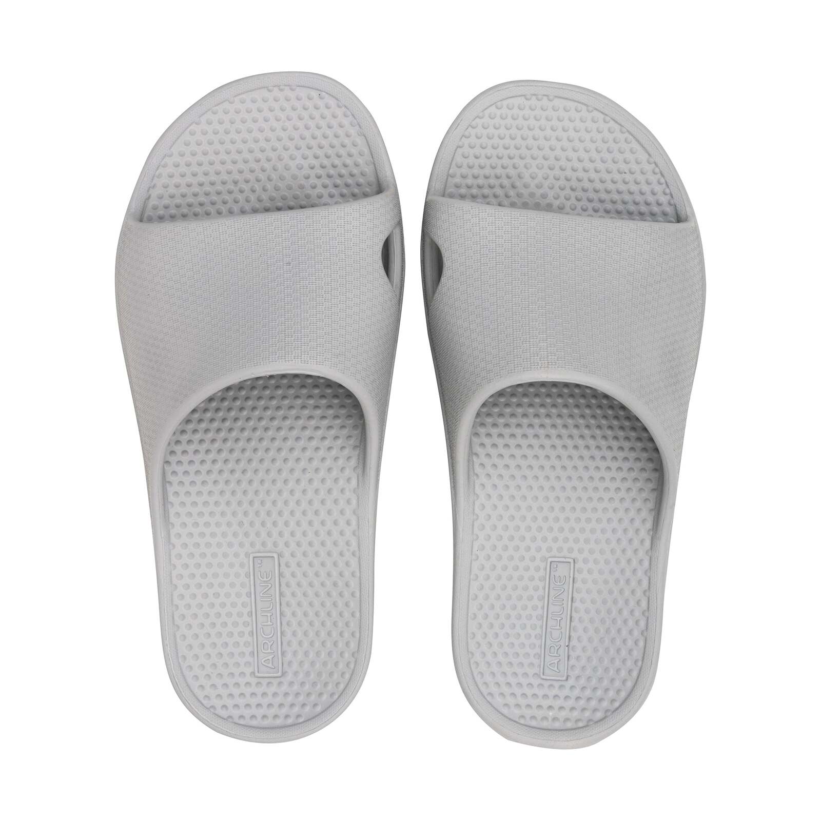 V563-AHS00102-40-149637-00 Archline Rebound Orthotic Slides Flip Flop Thongs Slip On Arch Support - Stone Grey - Euro 40 - Image 1