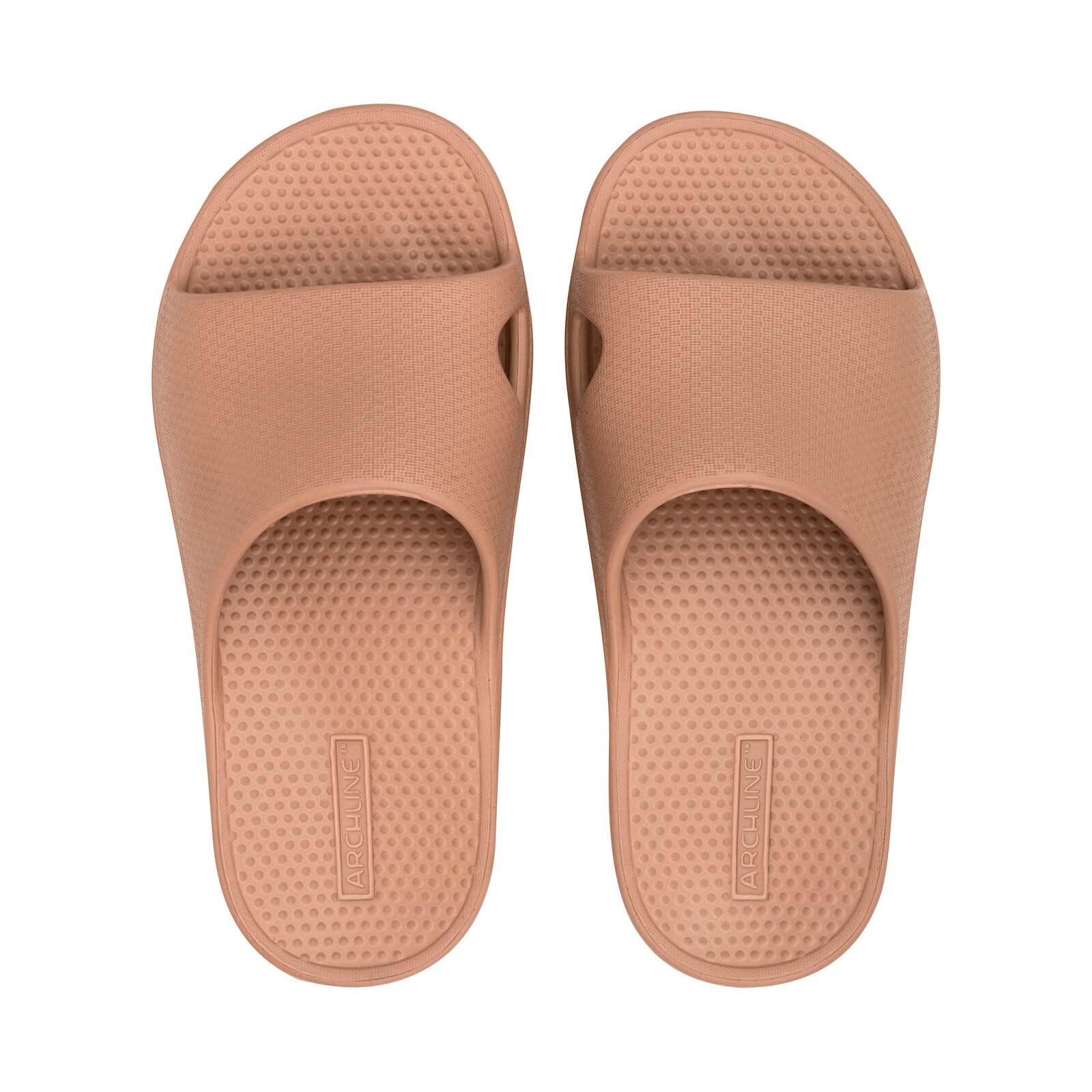 V563-AHS00103-38-202503052030-00 Archline Rebound Orthotic Slides Flip Flop Thongs Slip On Arch Support - Putty - Euro 38 - Image 1