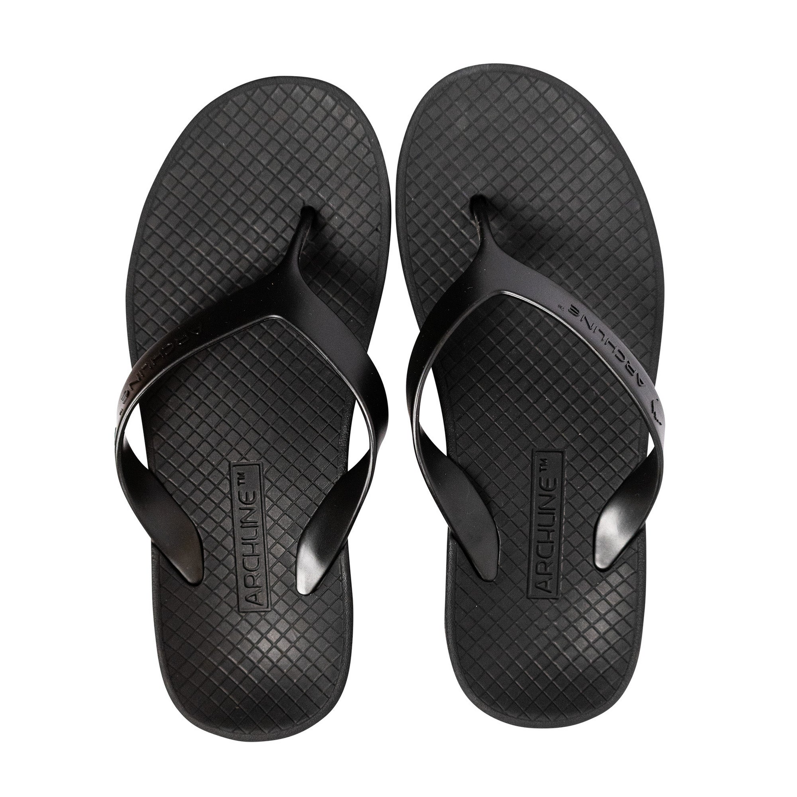 V563-ARCHLINE-THNGS-BLK-BLK-39-202507251125-00 ARCHLINE Orthotic Thongs Arch Support Shoes Footwear Flip Flops Orthopedic - Black/Black - EUR 39 - Image 1