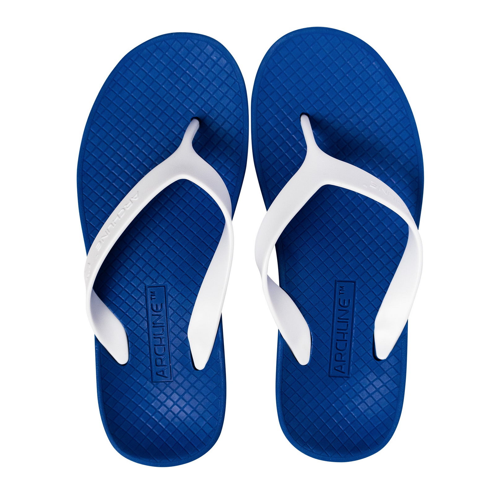 V563-ARCHLINE-THNGS-BLU-WHT-39-202507251145-00 ARCHLINE Orthotic Thongs Arch Support Shoes Footwear Flip Flops Orthopedic - Blue/White - EUR 39 - Image 1