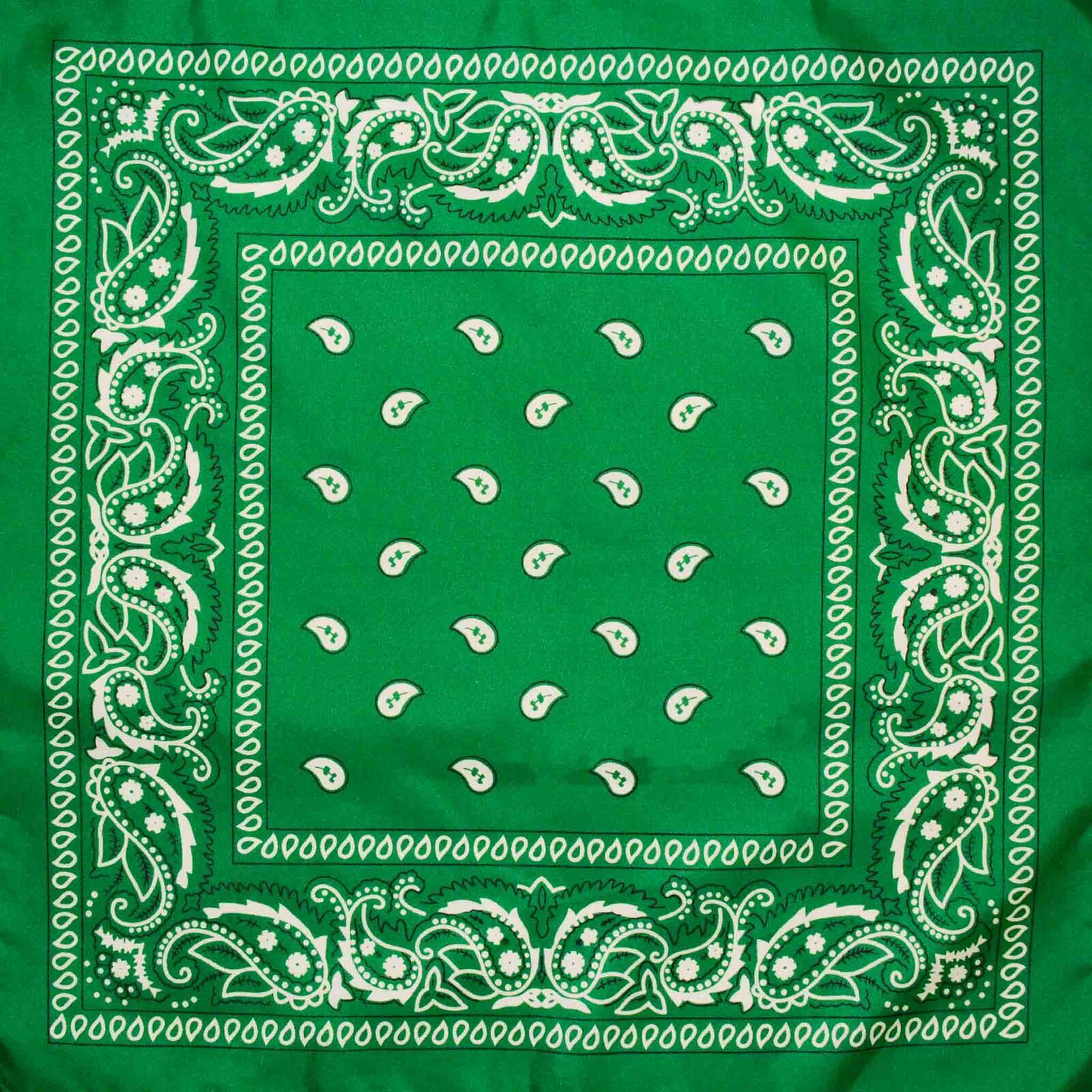 V563-BANDANA-DRKGRN-202503052245-00 BANDANA Paisley 100% COTTON Head Wrap Durag Bandanna Summer Biker Scarf Mask - Dark Green - Image 1