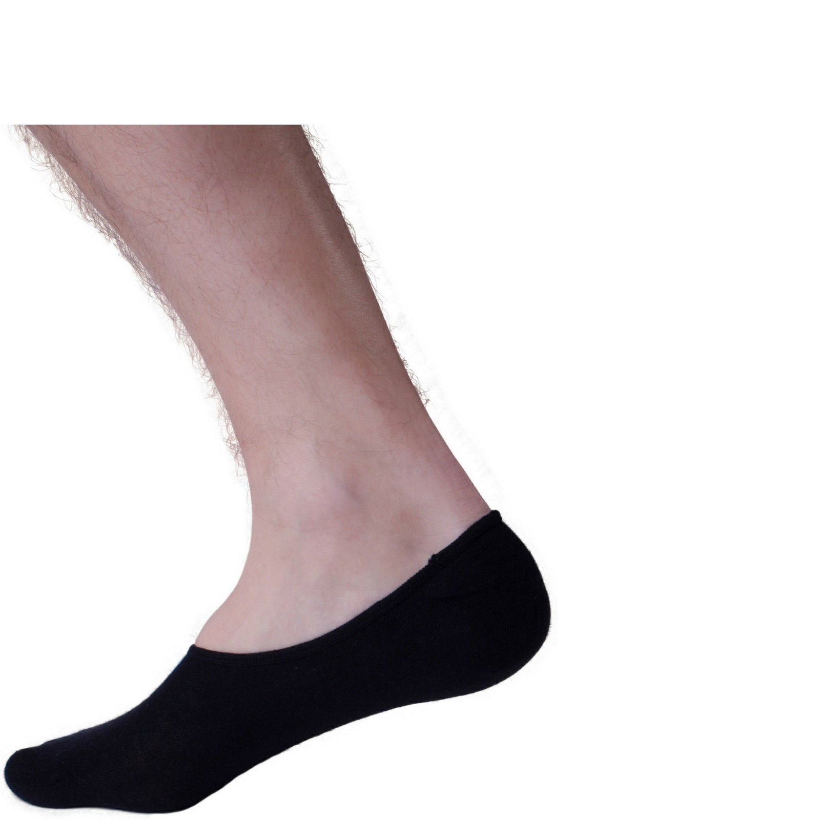 V563-BR-1NSHOWCTNSOX-BLK-2_8-202503051840-00 1x NO SHOW COTTON SOCKS Non Slip Heel Grip Low Cut Invisible Footlet Seamless - Black - 2-8 - Image 1