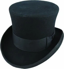 V563-BR-21180-59-BLK-202503051845-00 5.5"" Premium Mad Hatter Top Hat 100% Australian Wool Felt Magician Tuxedo Cap - Black - 59cm - Image 1