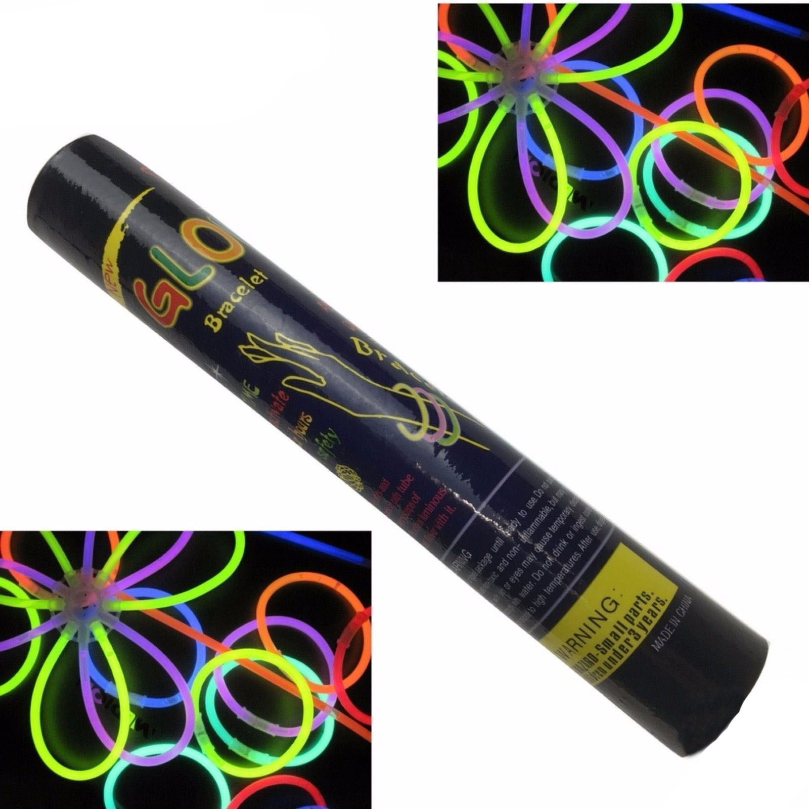 V563-BR-50GLWSTKS-173977-00 50 GLOW STICKS Party Light Glow In The Dark Rave NECKLACE Disco Bulk - Image 1