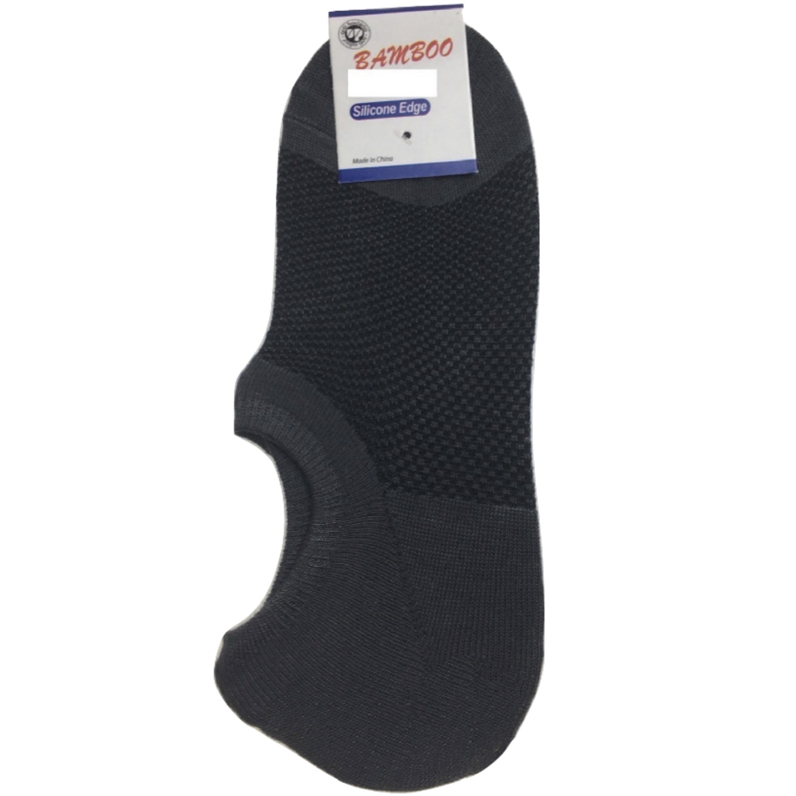 V563-BR-BBOOSOCK-CHRCOL-2-8-202503051506-00 1 Pair NO SHOW BAMBOO SOCKS Non Slip Heel Grip Low Cut Invisible Footlet - Charcoal - 2-8 - Image 1