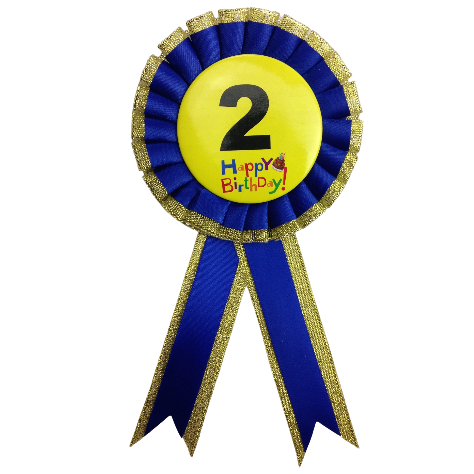 V563-BR-FANCYDRESBADGE-2BLU-202503051620-00 BIRTHDAY BADGE Party Favour Award Rosette Fancy Dress Girls Boys Childrens Kids - - Image 1