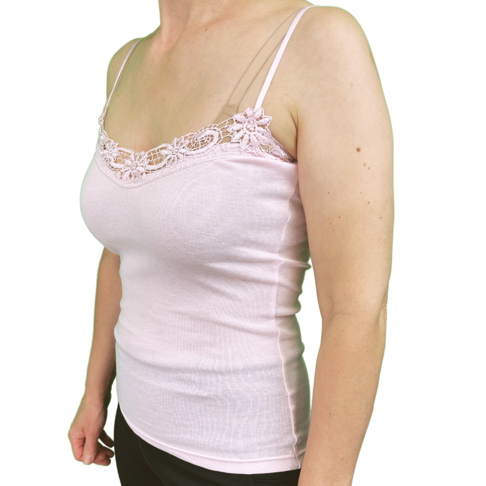 V563-BR-GW0101-PNK-12-14-202503051641-00 Womens Camisole Top Cami Strap Top Singlet Summer Basic Tank Shirt - Pink - 12-14 - Image 1