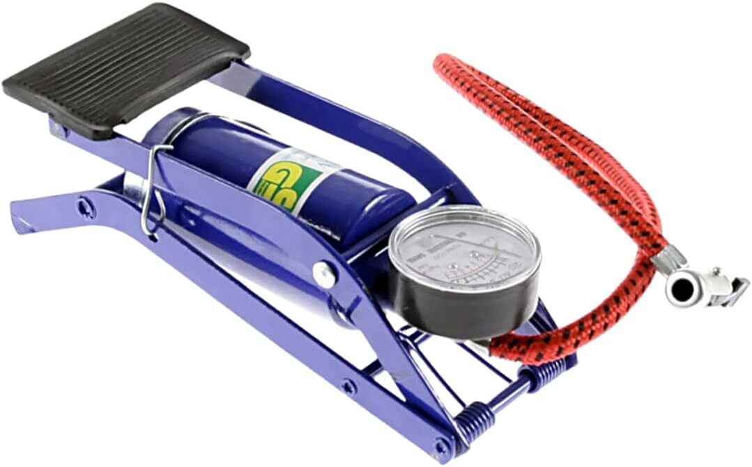 V563-BR-HPRES-FTPUMP-149831-00 Foot Air Pump High Pressure Gauge Tyre Tire Inflator Air Bed Bike Ball - Image 1